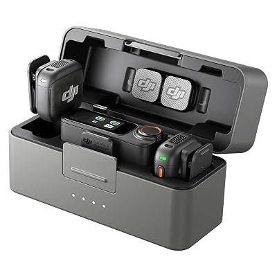 DJI Mic 3 (2 TX + 1 RX + Charging Case), Wireless Microphone for iPhone/Camera/Android, Ultralight, Adaptive Gain Control for Balanced Volume, Dual Band Anti-Interference, 28hrs Use, Vlog