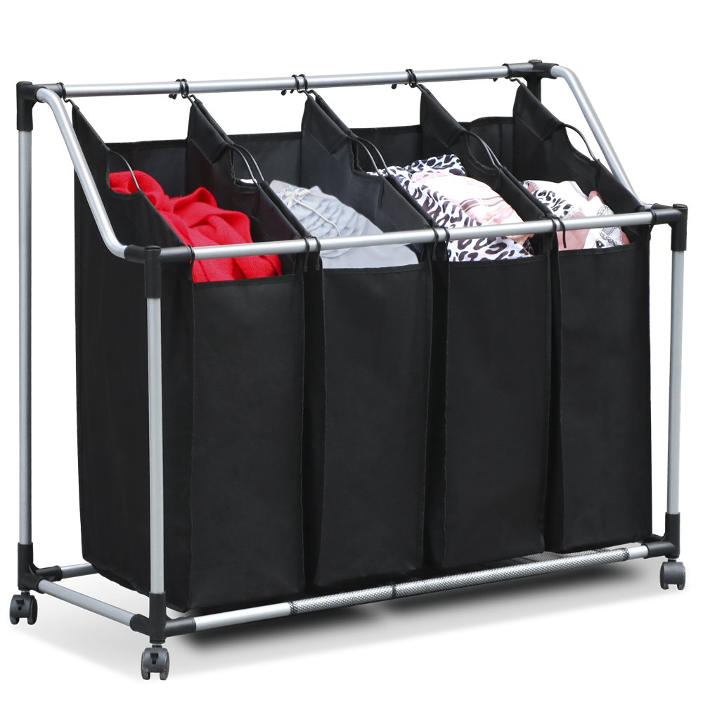 Popamazing Laundry sorter with 4 compartments laundry basket