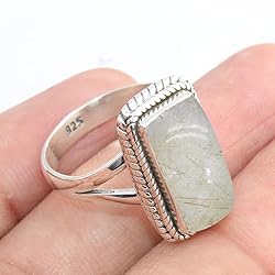 Sterling Silver 925 Ring For Womens Golden Rutile