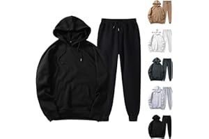 MCILLO Mens Track Suits 2 Piece Set Fall Winter Basic Plain Hoodie and Jogger Sweatpants Matching Sweatsuit Lounge Set