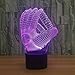 DowBier 3D Illusion Multi Colors USB Sleeping Night Light Desk Lamp Room Decoration (Baseball Glove)