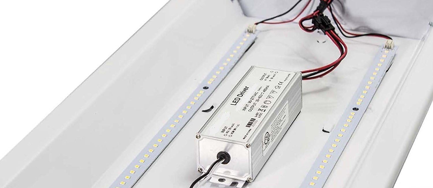 LED 2 X 4' Fluorescent Retrofit Kit, 2 Magnetic Mount LED Strips & 1 Magnetic Mount Driver, 32 Total System Watts, 5000 Kelvin Dimmable (1)