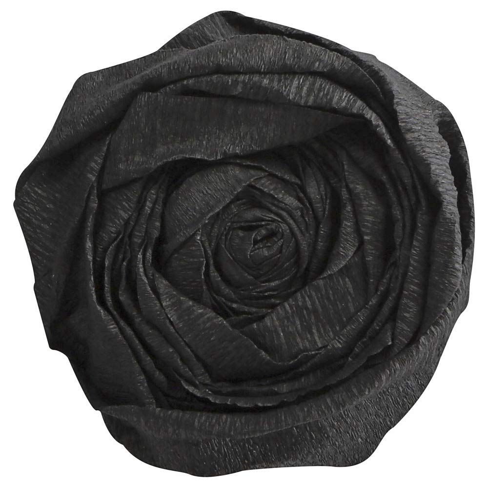 Clairefontaine 903029C - Pack of 10 Sheets of Crepe Paper - Black - Format 2.50x0.50m - Crepe 60% - Elastic and Resistant - Arts and Crafts Creative Leisure