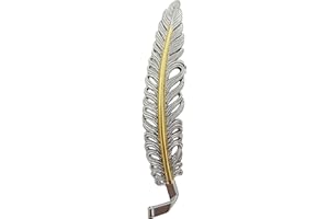 Western Cowboy Hat Feather – Single Metal Hat Decoration for Western Style Hats, 4.75" Zinc Alloy Feather Accessory for Men &