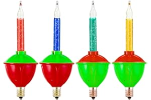 COUAH 4 Pack Multi-Color Bubble Light Replacement, C7 Retro Christmas Bulbs for Bubble String Lights, UL-Listed for Holiday Celebrations
