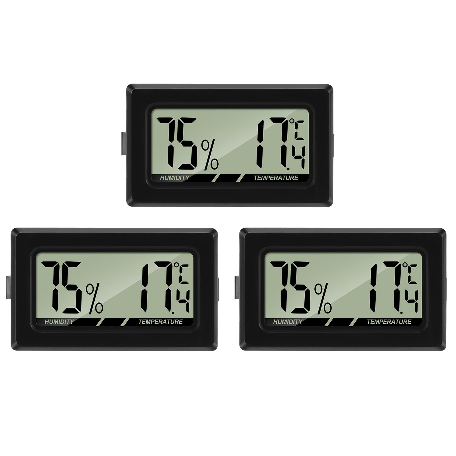 Thlevel Room Thermometer Hygrometer Small Temperature Gauge and Humidity Meters for Car Greenhouse Home Office 3PCS