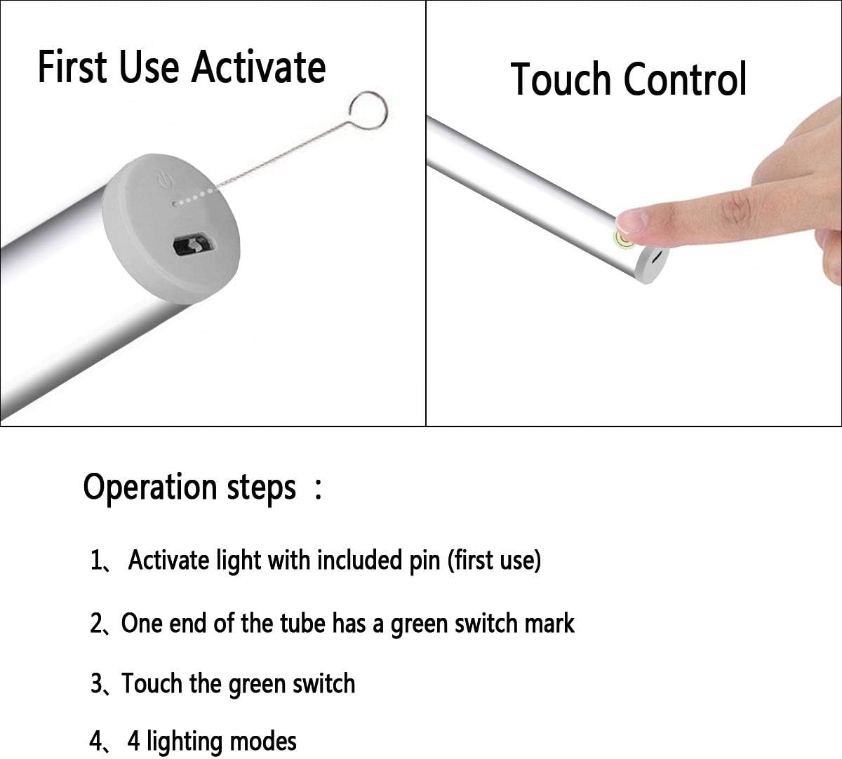LED Mirror Lights, Portable Vanity Lights | Simulated Daylight | 4 Brightness Level Touch Control | Rechargeable, Cordless Makeup Lights. - - 