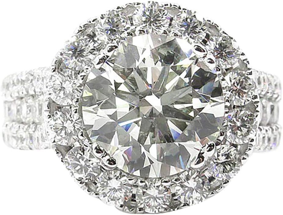 Kimanli Women Ring, Luxurious Elegant Bridal Zircon Diamond Elegant Engagement Wedding Band Ring Openwork Ring (9, Silver 1)