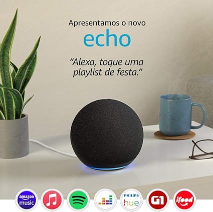 Novo Echo (4ª Geração): Com som premium, hub de casa inteligente e Alexa