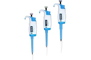 Micropipette Kit: 3 Microlit Lab Pipettor (0.5-10ul, 10-100ul, 100-1000ul) Adjustable Volume Single Channel Micro pipettes Se