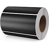 Meitaat Black Rectangle Stickers 4 x 2 Inch Color Coding Labels Vinyl Roll Self-Adhesive Waterproof Removable 500 PCS