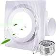 FEITON Bathroom Fan with Light Exhaust Fan Ceiling Mount Vent Fan Light Combo, 30W, 110V, 110 CFM 1.0 Sones, Square Quiet Ventilation Fan with LED Light
