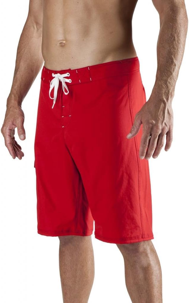 Maui Rippers Men's Lifeguard Boardshorts - 100% Microfiber | Choose: 19" or 22" | Red/Navy | Patch/NoPatch | Sizes 28 to 44