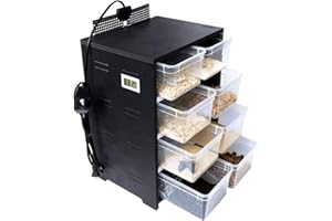 SHZICMY Reptile Feeding Cabinet Reptile Insect Feeding Thermostat 8PCS Acrylic Breeding Box Spider Insect Turtle Lizard Pet Cage + Heat Pad (USA Stock)