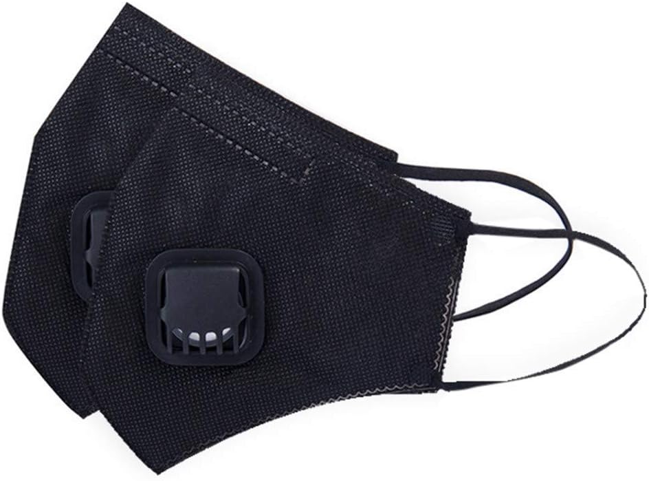 Skxinn 2Pcs Disposable Dust Mask N95, Face Mouth Masks with Filter/Respirator Antibacterial Protection Fold Flat Kids Adult Dust Masks PM2.5 Anti-dust Mask Exhaust Gas Germs Smoke (Black)
