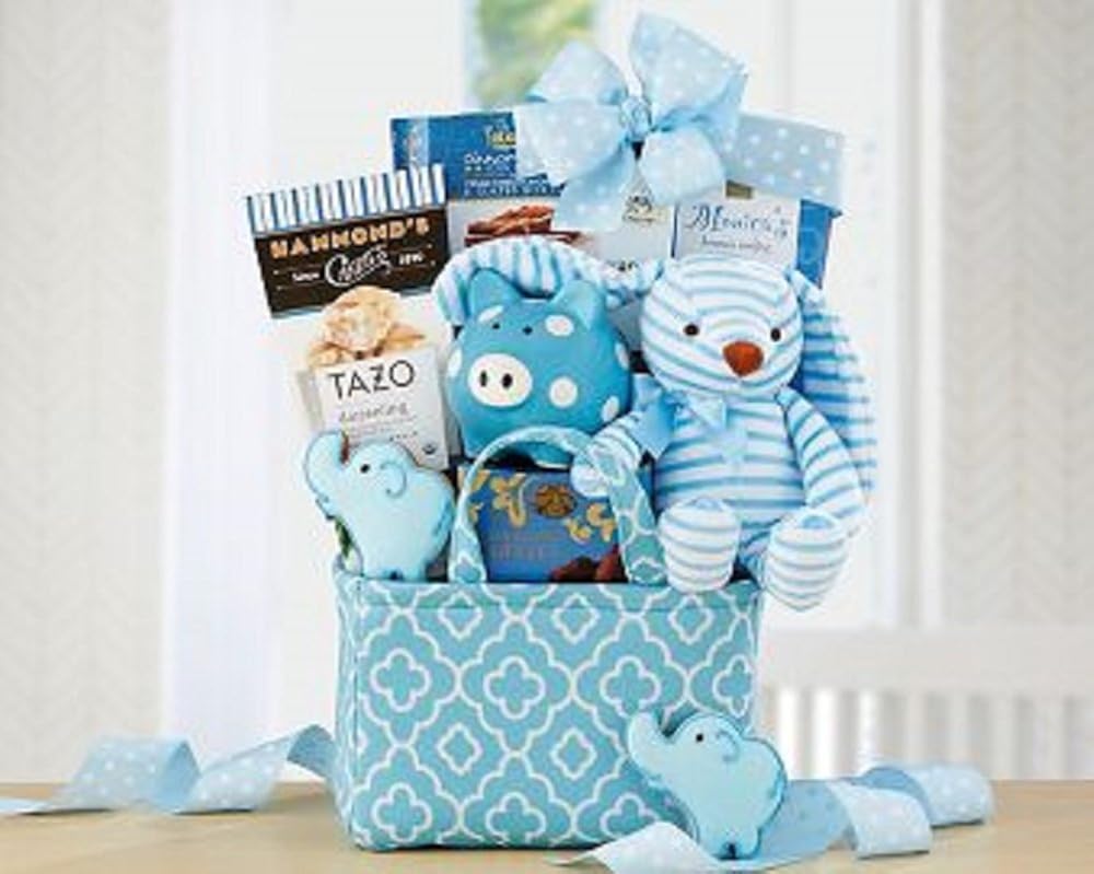 Amazon Com Oh Baby Blue Baby Gift Basket Baby Boy Shower Gift