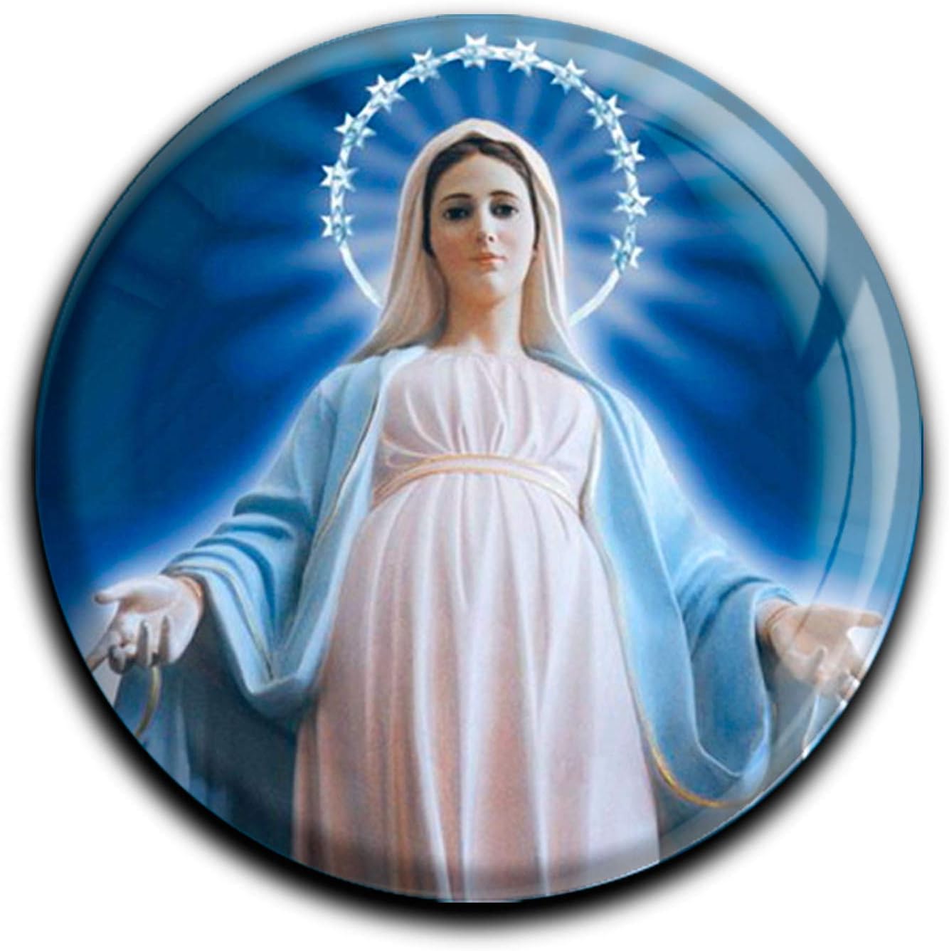 Napravi Rs Metalum Premium Aimant Neodyme Pour Frigo Sous Forme Ronde Vierge Marie Aimants Decoration De La Maison