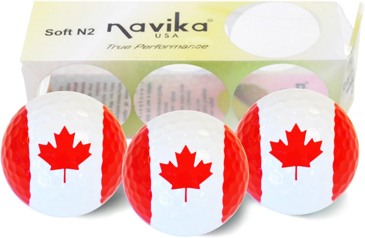 Navika Golf Balls- Canadian Flag Imprint (3-Pack)