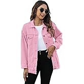 Omoone Women's Oversized Mid Long Denim Jacket Jean Biker Coat