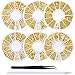 WOKOTO 6 Boxes Gold Nail Charms Studs Rose Star Moon Feather Shape Metal Nail 3D Charm Kit 3D Nail Art Jewelry Decoration With 1Pc Tweezers And Picker Pencil Tools