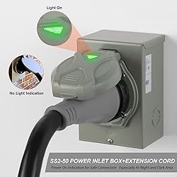 PAULINN 50 Amp Generator Cord 15FT & Power Inlet