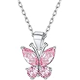 925 Sterling Silver Butterfly Necklace/Antler Deer Necklace,Adjustable Silver Birthstone Necklace for Women,Birthstone Jewelry Gift for Her