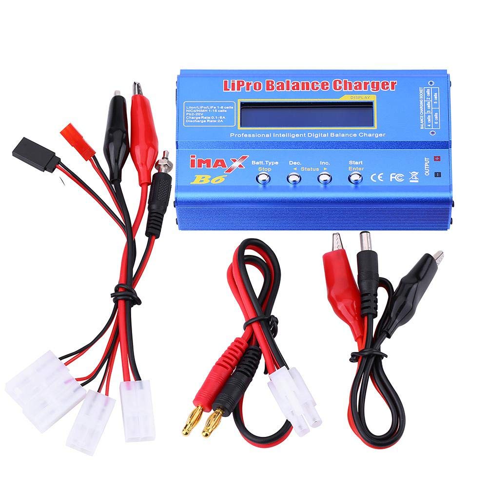 80W RC Charger, Digital Balance 1-6S Lithium Battery Charger, Multi Voltage Support for RC Car Models, Drones, and Hobbyists