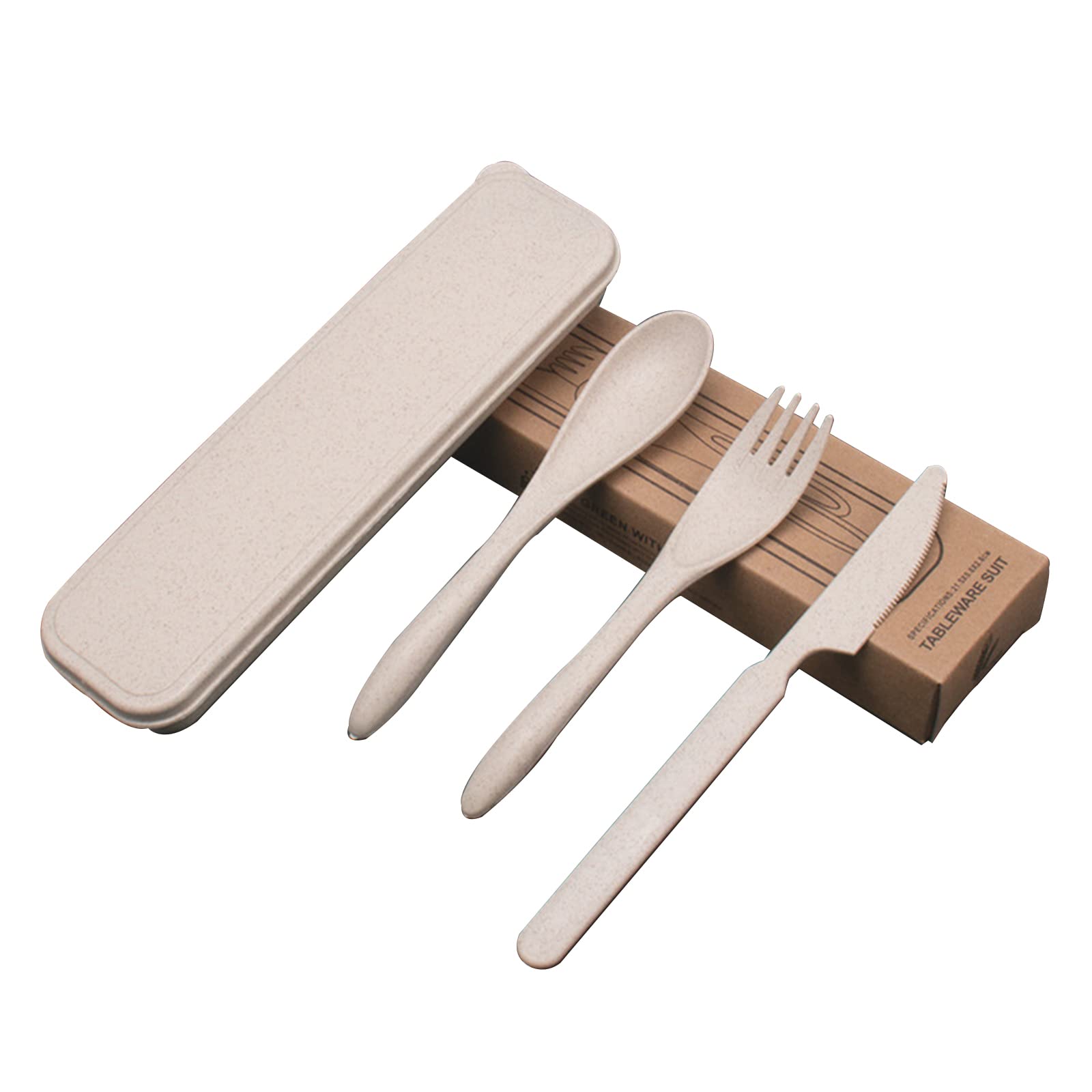 Travel Cutlery Set with Case, Camping Utensils Set,Reusable Flatware Sets,Plastic Cutlery Set, Portable Camping Cutlery Set for Outdoor Travel Picnic Office School Lunch Box