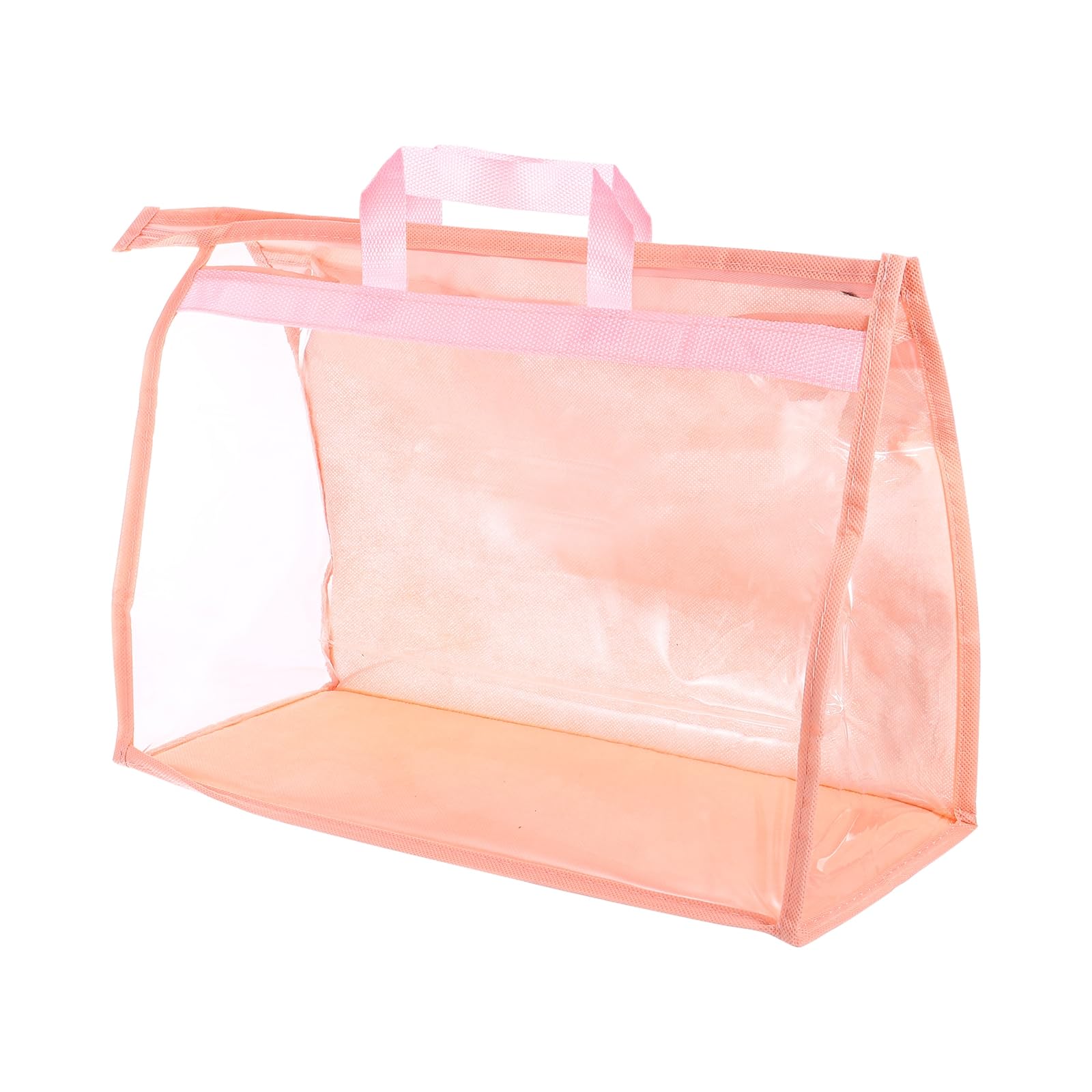 PATIKIL Handbag Dust Bags, Clear Purse Storage Organizer M Size PVC Dustproof Handbag Cover Transparent Purse Protector for Closet Rack Wardrobe, Pink