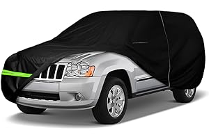 SPORTULI Waterproof Car Cover Replace for 1993-2010 Jeep Grand Cherokee, 6 Layers All Weather Car Cover with Zipper Door & Windproof Bands for Snow Rain Dust Protection