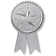 PaperDirect Embossed Seal of Achievement Gold Foil Ribbon Certificate Seals, 2 Inch, Self Adhesive, 100 Count, Embossed Seals for Certificates, Achievement Award Stickers for School, Work, Diploma