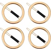 4Pcs Gold Circle Hair Barrette, Circle Hair Clip Set for Women, Newly designed Hollow Hoop Geometric Metal Hair Clip Bobby Pin, Gold Geometric Metal Minimalist Bobby Pin Ponytail Holder Christmas
