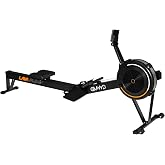 GMWD Air Rowing Machines for Home, 10-Level Adjustable Resistance Professional Rower Machine with Performance Monitor, Ergonomic Comfort Seat, Device Holder &amp; Easy Storage, Lava Flow Series