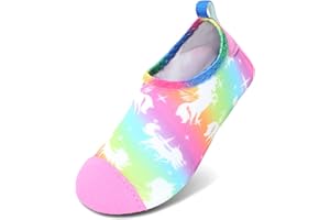 JIASUQI Kids Boys and Girls Summer Athletic Water Shoes Aqua Socks for Beach Swimming Pool