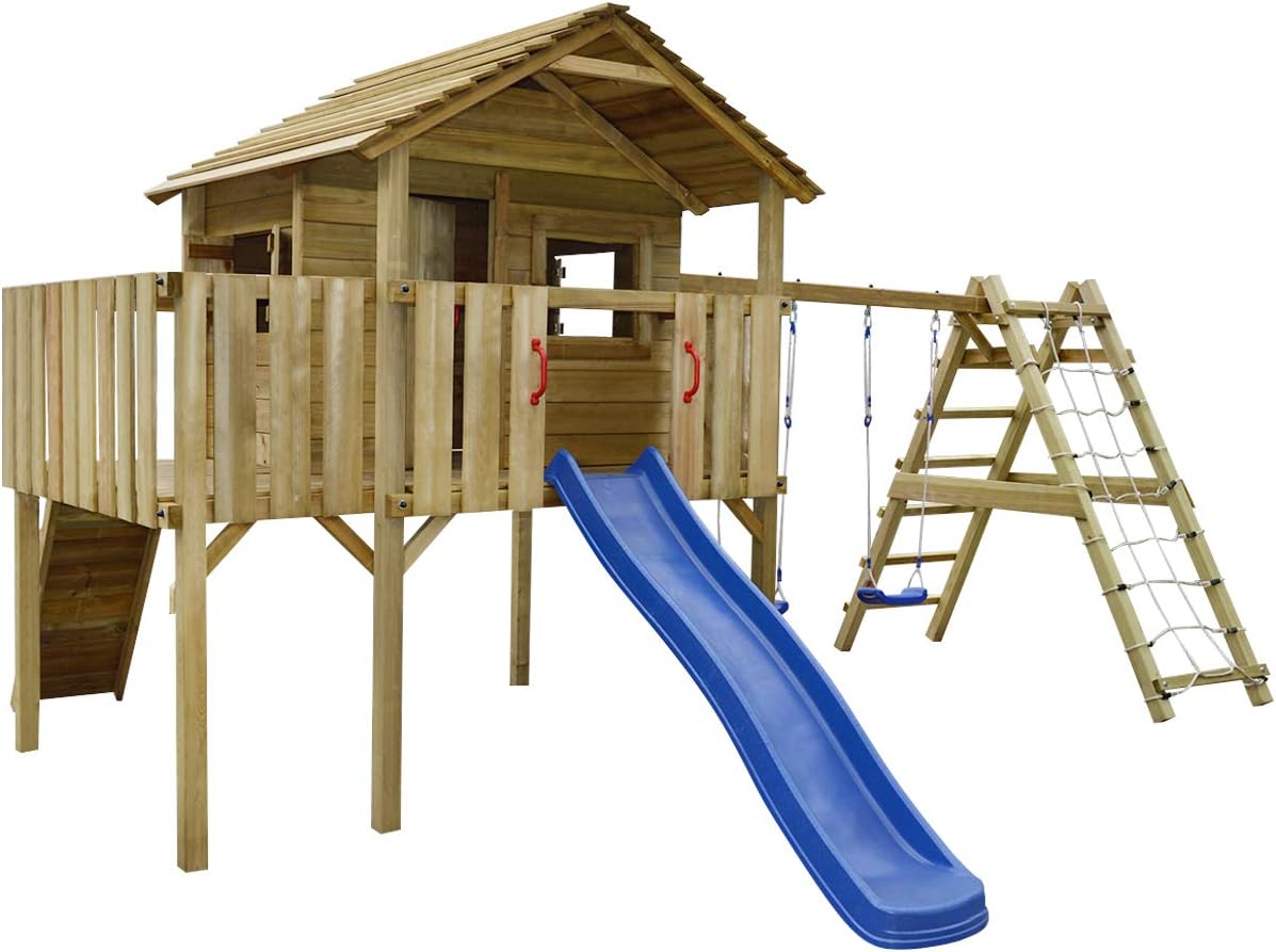 vidaXL Playhouse with Climbing Net 