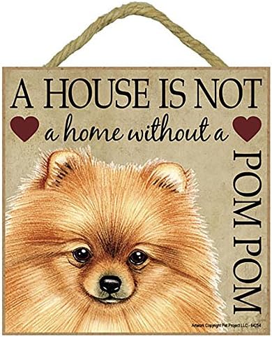 Pomeranian Gift - Plaque 'House is not a Home' - Hang it or Stand it on the easel.. by Wall Plaques