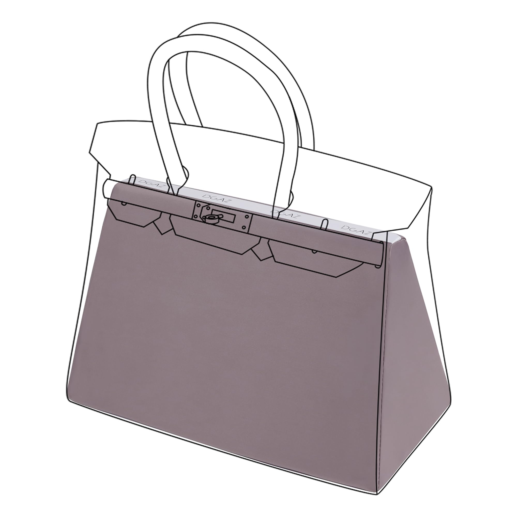 DGAZ Silk Bag Pillow Insert Shaper Fits Birkin 20/25/30/35/40, Silky Smooth Bag Insert, Luxury Handbag & Bag Shaper (BK25, Konjac Purple)