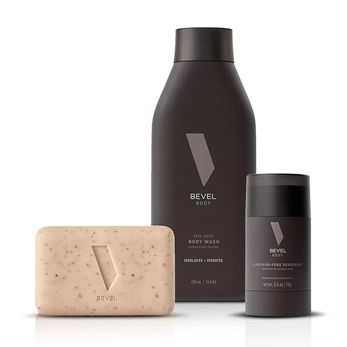 Mens Body Wash Set by Bevel in Dark Cassis Daily Faves