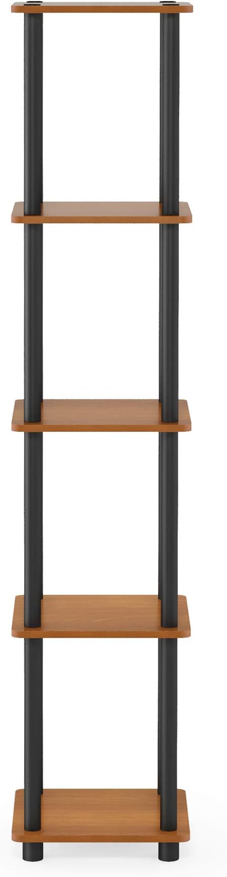 pvc boot rack on Amazon Com Furinno Turn N Tube 5 Tier Corner Square Rack Display Shelf Round Light Cherry Black Furniture Decor