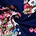 Franterd Women Skirts Print Short Sleeves T Shirt Blouse Loose Mini Dress (Navy)