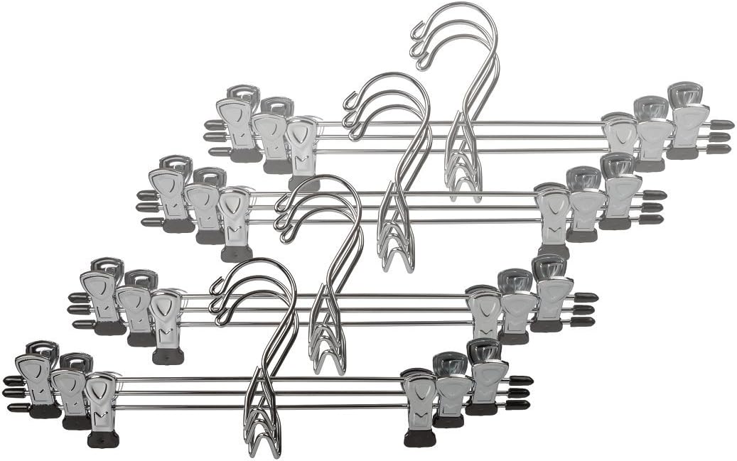 1InTheHome Chrome Add-On Skirt Hanger, Slack Hanger, Set of 12