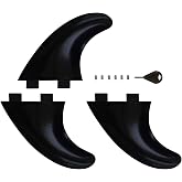 Rokia R G5 Surf &amp; Future Fins 3PCS &ndash; with Key &amp; Screws | Replacement Plastic Fins for Surfboards Easy Bolt-on Install, Durable Build Improves Wave Control and Riding Performance