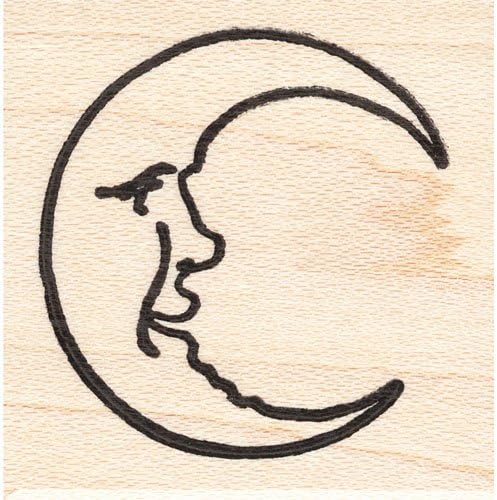 Amazon Com Crescent Moon Rubber Stamp Man In The Moon Smiling Arts Crafts Sewing