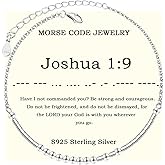 Morse Code Bracelets for Women - 925 Sterling Sliver Christian Bible Verse Morse Code Bracelets Scripture Braceles Adjustable Inspirational Faith Jewelry Religious Christian Gifts for Women Daughter