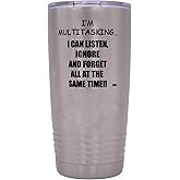 Rogue River Tactical Funny Sarcastic Office Work 20 Oz. Travel Tumbler Mug Cup with Lid Vacuum Insulated Hot or Cold Multitasking