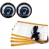 PVGVKCKKTA 8 Pcs/set, 12V Carbon Fiber Car Seat Heater Kits With 6 Levels Double Round Rotary Switches.4pcs/set(Carbon fiber-normal)