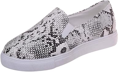 snake print slip on shoes
