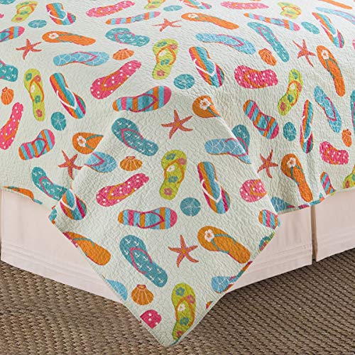 C&F Home 100 Cotton Flip Flop Life 3 Piece Full/Queen Quilt Set