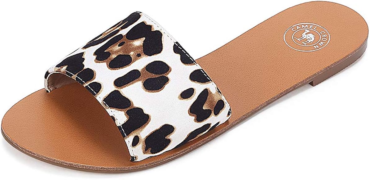 leopard slide on shoes