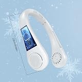 Jsdoin Portable Neck Fan 5 Speeds USB Rechargeable 360° Airflow White view 2
